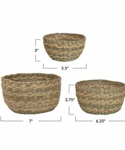 Bloomingville Green Weave Seagrass Bowl