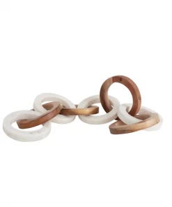 Creative Co-op Wood And Marble Chain Links