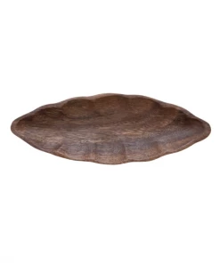 Creative Co-op Wood Leaf Dish Decorative Bowls